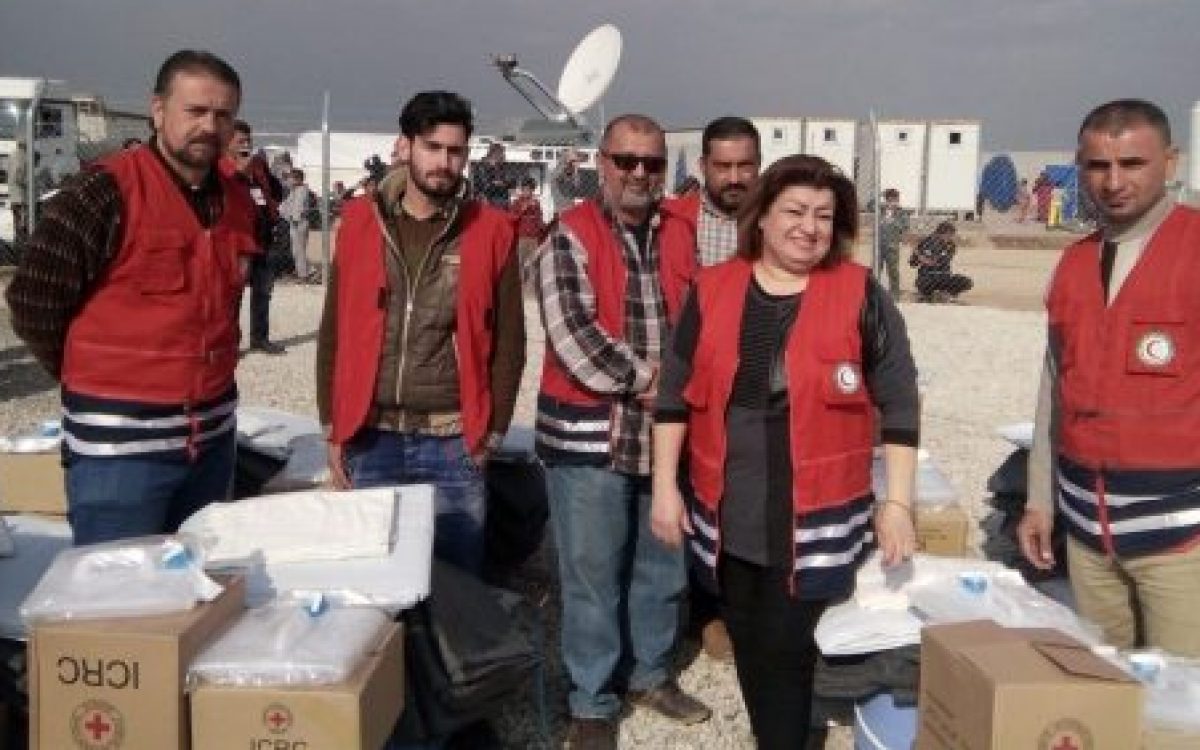 مساعدات الهلال الاحمر في حسن شامي